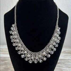 Elegant Silver Necklace with Crystal Accents